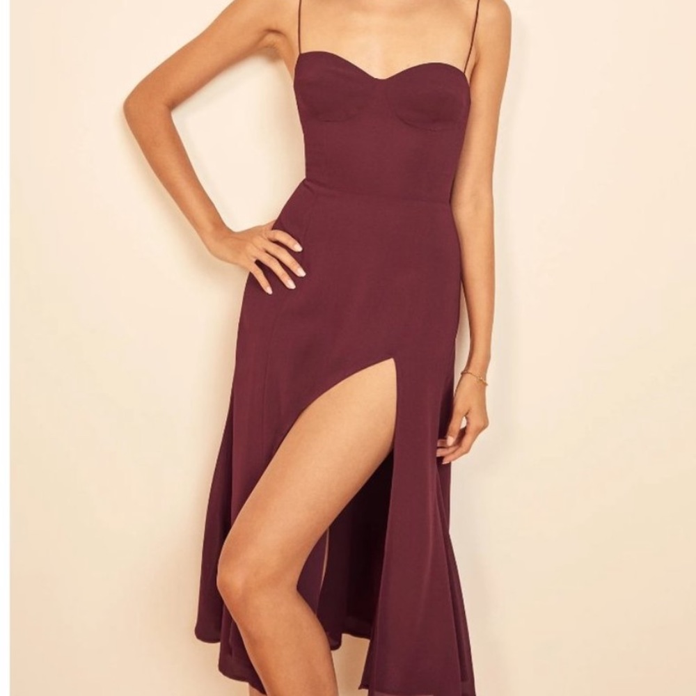 NWOT Reformation Juliette Dress in Plum
